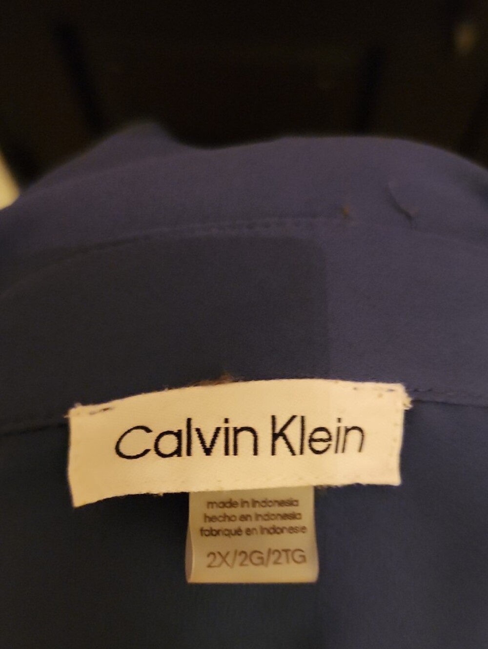 Calvin Klein Blue Ruffle Front Blouse - Picture 6 of 7